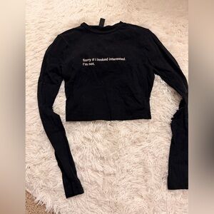 Windsor Black Long Sleeve Crop Top